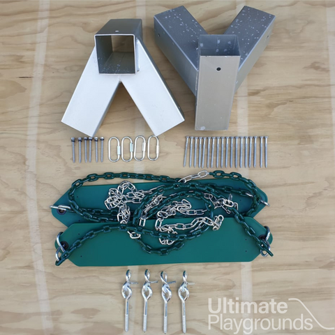 Double Swing Set Hardware Kit - With Quick Change Swing Hangers